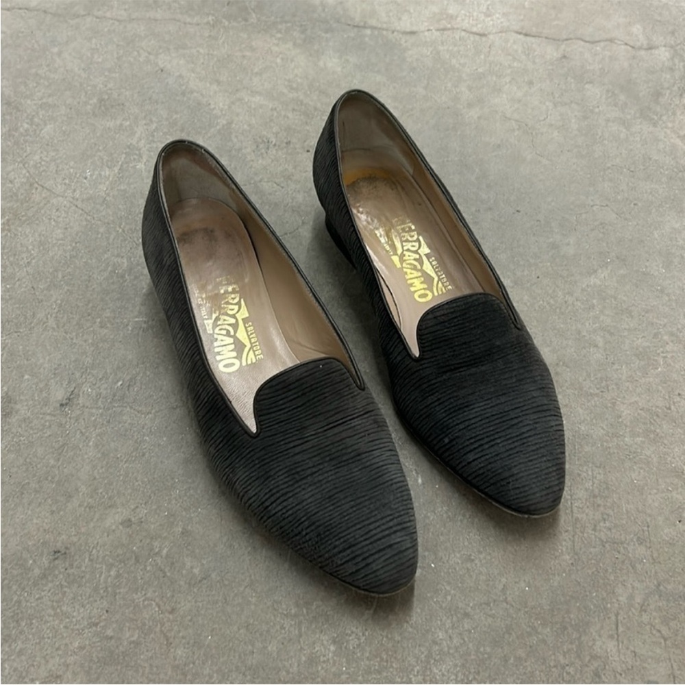 Ferragamo velvet pointy toe shoes